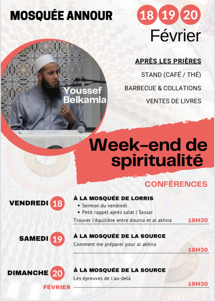 Week-end de spiritualité avec notre frère BELKAMLA Youssef
