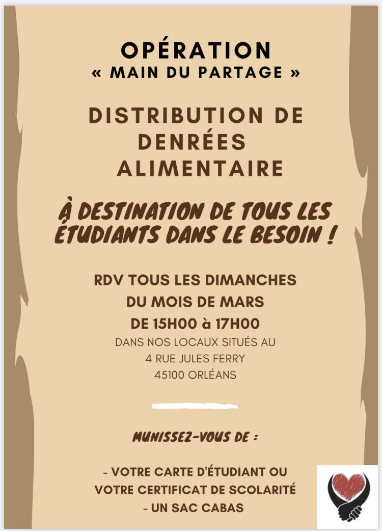 RENOUVELLEMENT DE LA DISTRIBUTION EN FAVEUR DES ÉTUDIANTS DURANT TOUT LE MOIS DE MARS