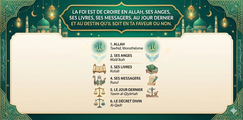 Calligraphie islamique représentant la foi (iman)