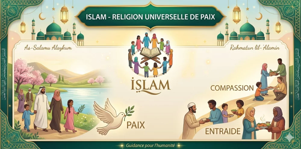 Islam, religion universelle de paix — illustration représentant la fraternité entre les peuples